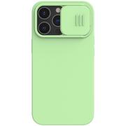 Etui i futerały do telefonów - Nillkin CamShield Silky Silicone Case etui pokrowiec z osłoną na aparat do iPhone 13 Pro miętowy - miniaturka - grafika 1