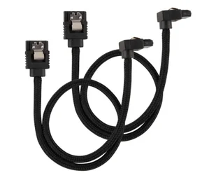 Corsair Premium 30cm sleeved 2szt (kątowe) Czarne - Kable komputerowe i do monitorów - miniaturka - grafika 1