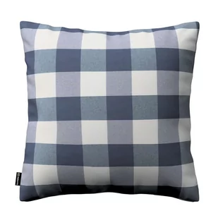 Dekoria Poszewka Kinga na poduszkę granatowo biała krata 5,5x5,5cm) 60 × 60 cm Quadro 105-136-03 - Poszewki na poduszki - miniaturka - grafika 1