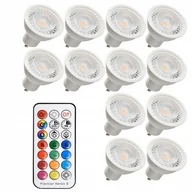 Żarówki tradycyjne - Zestaw 12 x żarówka gu10 Rgb ciepła z pilotem - miniaturka - grafika 1
