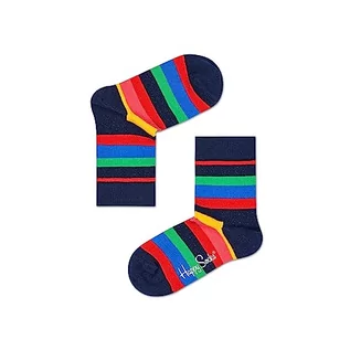 Skarpetki damskie - Happy Socks Stripe, kolorowe i zabawne, Skarpety dla dzieci, Niebieski-Zielony-Pomarańczowy-Czerwony-Żółty (7-9Y) - grafika 1