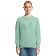 Bluzy damskie - Inter Embossed Collection, damska bluza z okrągłym dekoltem, miętowa, rozmiar M - miniaturka - grafika 1