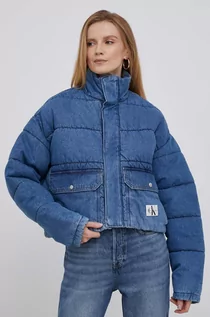 Kurtki damskie - Calvin Klein Jeans kurtka jeansowa damska kolor niebieski zimowa oversize - grafika 1