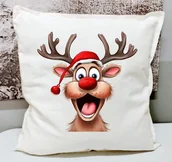 Poduszki dekoracyjne - Poduszka świąteczna z reniferem renifer31 - miniaturka - grafika 1