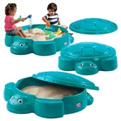 Place zabaw - Little Tikes Piaskownica Z Pokrywą Żółw Morska Z Siedziskami - miniaturka - grafika 1