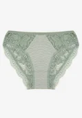 Majtki damskie - Zielone Majtki Figi w Paski Ozdobione Koronką Ilumoria - miniaturka - grafika 1