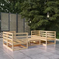 Meble ogrodowe - vidaXL 5-cz. zestaw wypoczynkowy do ogrodu, lite drewno sosnowe 3075254 - miniaturka - grafika 1