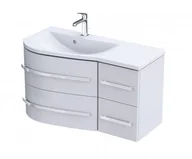 Szafki łazienkowe - Oristo Szafka wisząca podumywalkowa OPAL 90 cm, LEWA BIAŁY POŁYSK , UCHWYT BIAŁY OR30-SD4S-90-1-LV4 - miniaturka - grafika 1