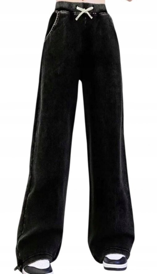 spodnie dziewczęce dresowe szeroka nogawka dla dziewczynki 170/176 - 16 lat