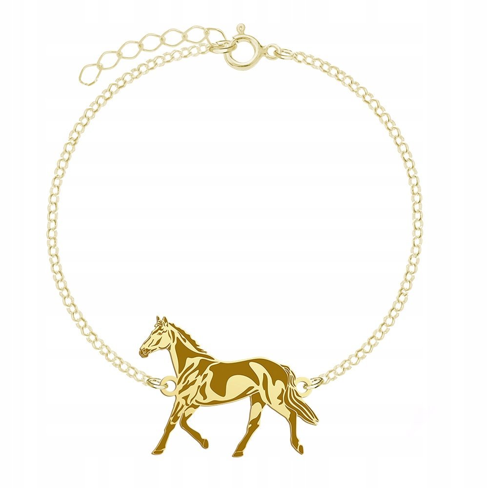 Bransoletka Złota z Koniem Trakeńskim 925 Prezent Kobieta GRAWER GRATIS