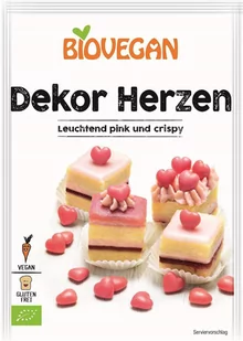 BIO VEGAN (agaranta, drożdże i inne) POSYPKA DEKORACYJNA CZERWONE SERCA BEZGLUTENOWA BIO 35 g - BIO VEGAN 4005394116517 - Dodatki do ciast w proszku - miniaturka - grafika 2