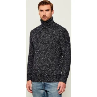 GUESS Wełniany golf JUSTIN Regular Fit - Swetry męskie - miniaturka - grafika 1