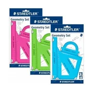 Przybory szkolne - STAEDTLER TEN Zestaw kolorowych przyborów do matematyki, linijka, kątomierz, 2x ekierka - miniaturka - grafika 1