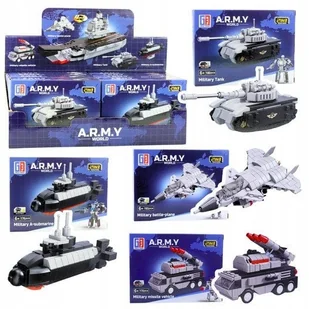 Klocki Konstrukcyjne Armia Wojsko Militarne Środki Transportu Robot 2w1 - Roboty dla dzieci - miniaturka - grafika 1