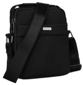 Torby męskie - Torba męska z tkaniny codura Rovicky torba na ramię do pracy listonoszka crossbody, czarny - miniaturka - grafika 1