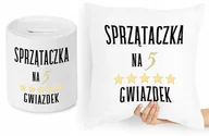 Skarbonki - DLA SPRZĄTACZKI ZESTAW PODUSZKA + SKARBONKA z Nadrukiem ze Zdjęciem - miniaturka - grafika 1