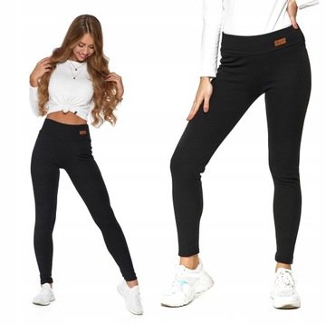 Moraj ocieplane legginsy z wysokim stanem gładkie L/XL
