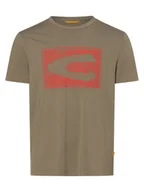 Koszulki męskie - Camel Active Koszulka męska Mężczyźni Bawełna zielony nadruk, M - miniaturka - grafika 1