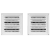 Kratki wentylacyjne - Kratki wentylacyjne kwadratowe do drzwi zewnętrznych, poddaszy i sufitów, zestaw 2 szt. (białe, 165 x 165 mm) - miniaturka - grafika 1