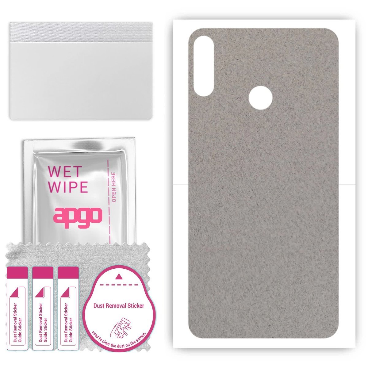 Folia naklejka skórka strukturalna na TYŁ Zamsz do Tecno Spark 3 Pro - Zamsz Szary - apgo SKINS