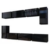 Komplety wypoczynkowe - Meblościanka modułowa czarny połysk E3-E03 - miniaturka - grafika 1