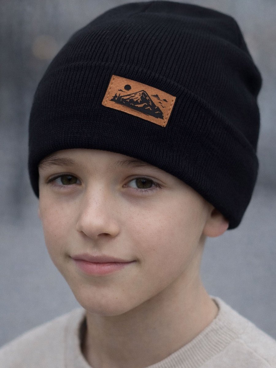 Czapka bawełniana z naszywką czarny 48-52