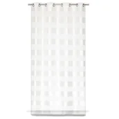 Firany - Firana na przelotkach 140 x 240 cm jednokolorowa biała poziome pasy - miniaturka - grafika 1