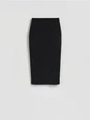 Spódnice - Reserved - Spódnica midi z rozcięciem - czarny - miniaturka - grafika 1