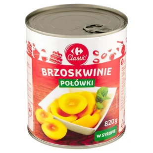 Carrefour Classic Brzoskwinie połówki w syropie 820 g - Owoce w puszkach i słoikach - miniaturka - grafika 1