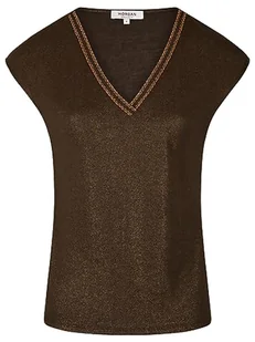 Morgan Damska koszulka z krótkim rękawem z detalami DCLIP Khaki TL, Tymianek, L - Koszulki i topy damskie - miniaturka - grafika 1