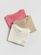 Koszulki dla dziewczynek - Reserved - Bawełniany t-shirt 3 pack - wielobarwny - miniaturka - grafika 1