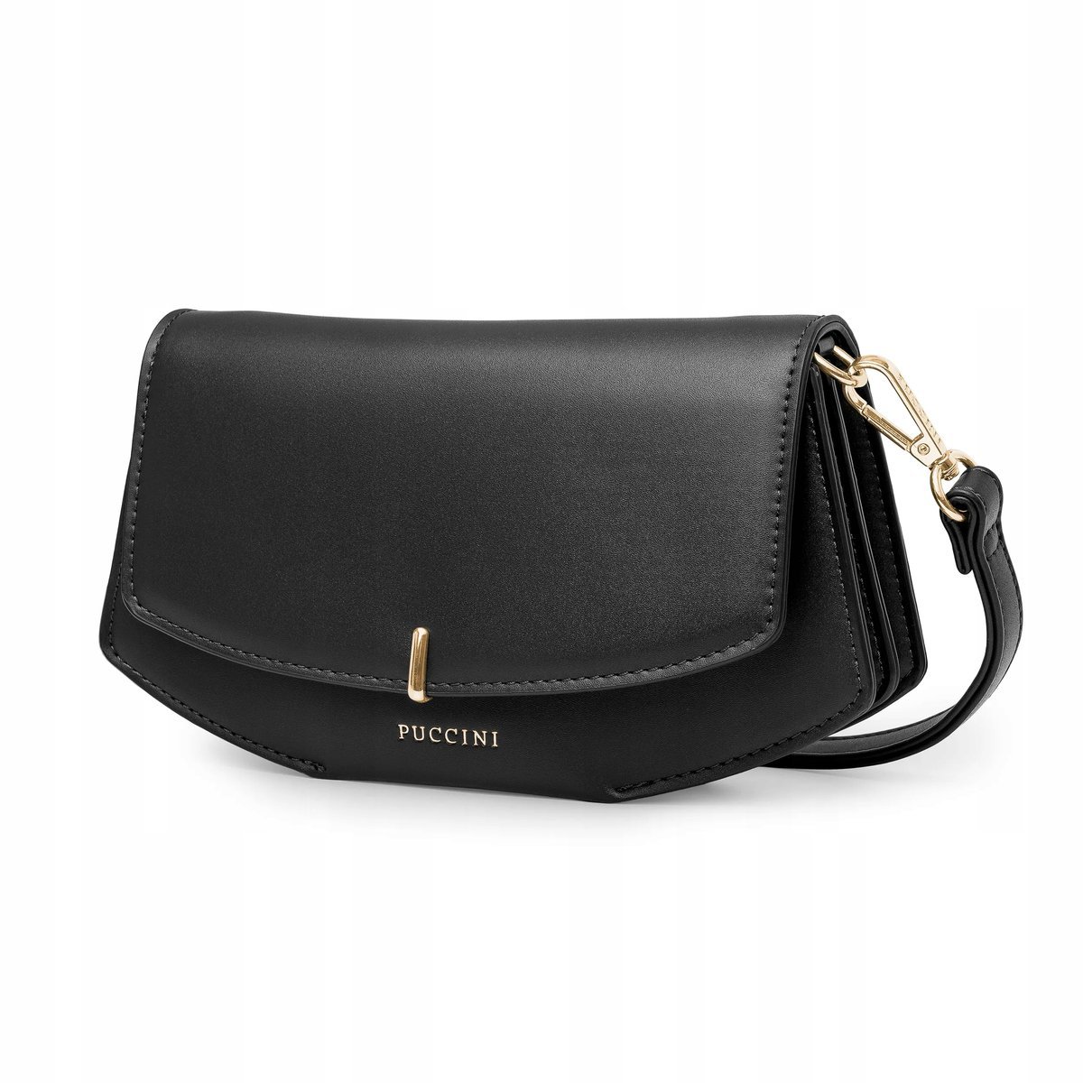 Torebka Damska Mała Czarna Elegancka Na Pasku PUCCINI BK1261003T-1