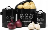 Pojemniki kuchenne - Pojemnik na ziemniaki cebulę czosnek warzywa zestaw 3 szt. eko z pokrywką - miniaturka - grafika 1