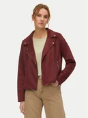 Kurtki damskie - Vero Moda Kurtka z imitacji skóry Jose 10300938 Bordowy Regular Fit - miniaturka - grafika 1