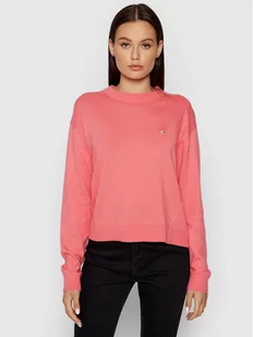 Tommy Jeans Sweter DW0DW09984 Różowy Relaxed Fit - Swetry damskie - miniaturka - grafika 1