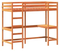 Łóżka dla dzieci i młodzieży - Brązowe łóżko na antresoli z biurkiem 90x190 - Elba 5X - miniaturka - grafika 1