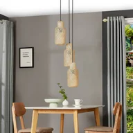 Lampy sufitowe - Lampa wisząca Lindby Venora, okrągła, 3-punktowa, Ø 15 cm, bambus - miniaturka - grafika 1