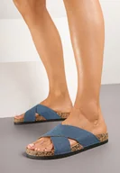 Klapki i japonki damskie - Niebieskie Klapki Flickering Heart - miniaturka - grafika 1