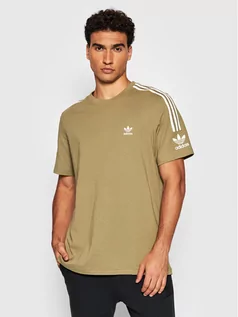Koszulki męskie - Adidas T-Shirt Tech H40349 Zielony Relaxed Fit - grafika 1