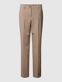 Spodnie damskie - Spodnie materiałowe o kroju regular fit w jednolitym kolorze model ‘BELLA’ - grafika 1