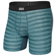 Majtki męskie - Bokserki męskie chłodzące / sportowe z rozporkiem SAXX HOT SHOT Boxer Brief Fly – turkusowe - miniaturka - grafika 1