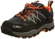 Buty dla chłopców - CMP Unisex Rigel Low Wp dziecięce buty trekkingowe i do wędrówek, Antracite Flash Orange, 35 EU - miniaturka - grafika 1