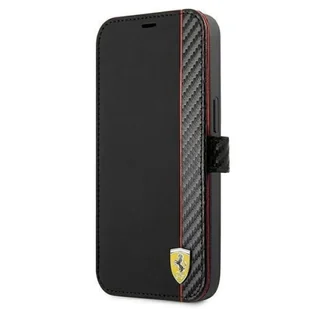 Ferrari FESAXFLBKP13LBK iPhone 13 Pro / 13 6,1" czarny/black book On Track Carbon Stripe - Etui i futerały do telefonów - miniaturka - grafika 1