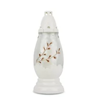 Lampiony i znicze - Znicz Wielkanocny Jajko 29 cm Biały DP77 Delux Light Duży Znicz Szklany Malowany z Wkładem Wymiennym - miniaturka - grafika 1