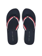 Klapki i japonki damskie - Tommy Hilfiger Japonki Th Corporate Wedge Beach Sandal FW0FW08520 Granatowy - miniaturka - grafika 1