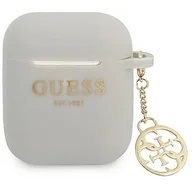 Akcesoria do słuchawek - Guess Guess GUA2LSC4EG AirPods cover szary/grey Silicone Charm 4G Collection GUE001947-0 - miniaturka - grafika 1