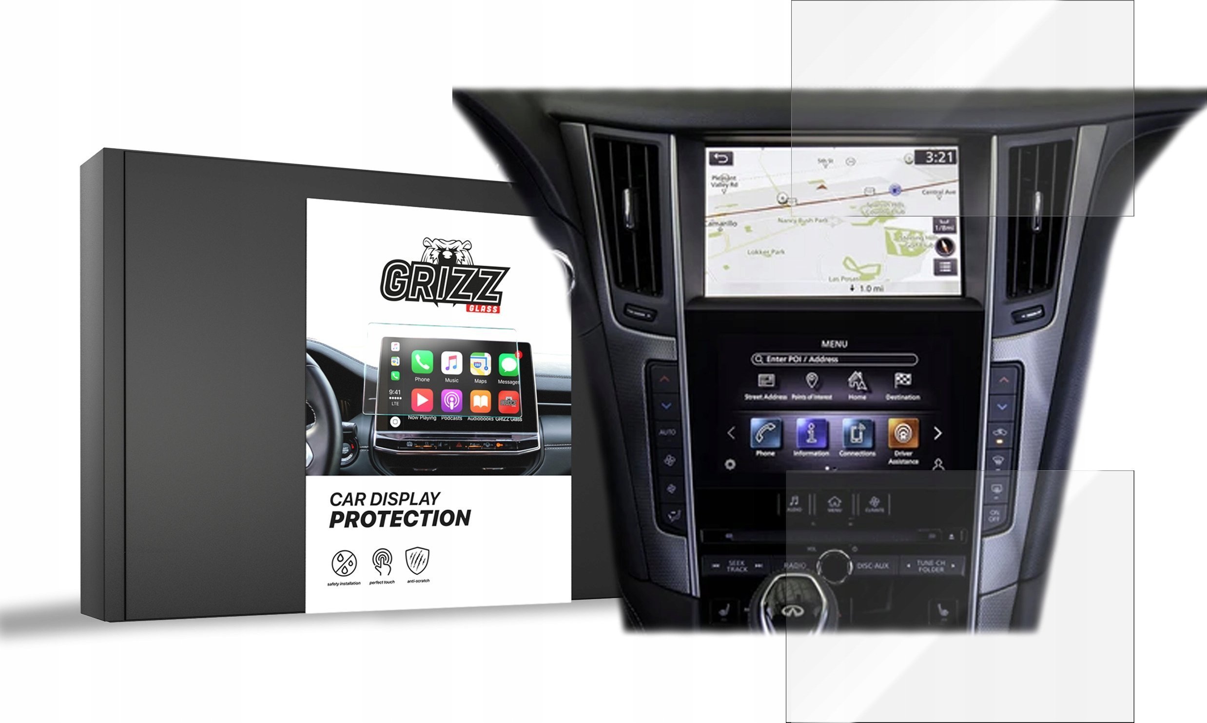 GrizzGlass Folia ceramiczna CarDisplay Protection do Infiniti Q60 2017-2020 [2w1]