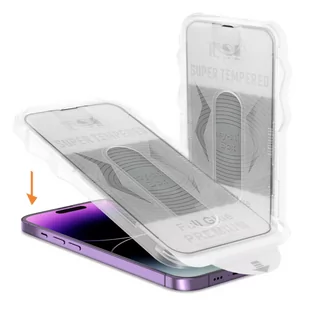 Szkło Hartowane Full Glue Easy-Stick Braders do iPhone 14 Pro Max Czarny - Szkła hartowane na telefon - miniaturka - grafika 3