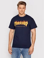 Koszulki męskie - Thrasher T-Shirt Flame Granatowy Regular Fit - miniaturka - grafika 1