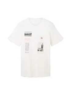 TOM TAILOR Koszulka męska 1036427, 10332-Off biała, XL, 10332 – Off White, XL - Koszulki męskie - miniaturka - grafika 1